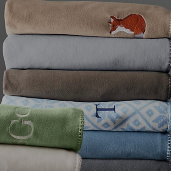 Lands End Plush Fleece Throw Blanket - Picture 2 of 2